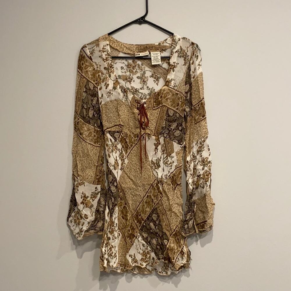 Brown Tunic with Bell Sleeves